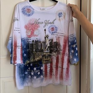 CJ Banks American Themed New York Shirt - 1X